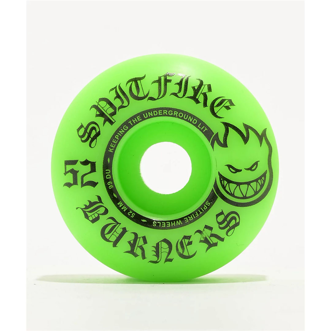 Spitfire Wheels 99DU Burners Green 52mm